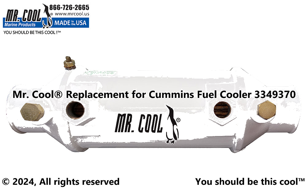 Cummins QSM11 Fuel Cooler 4"x 8.25" 3349370 / 4989987 Replacement MR COOL
