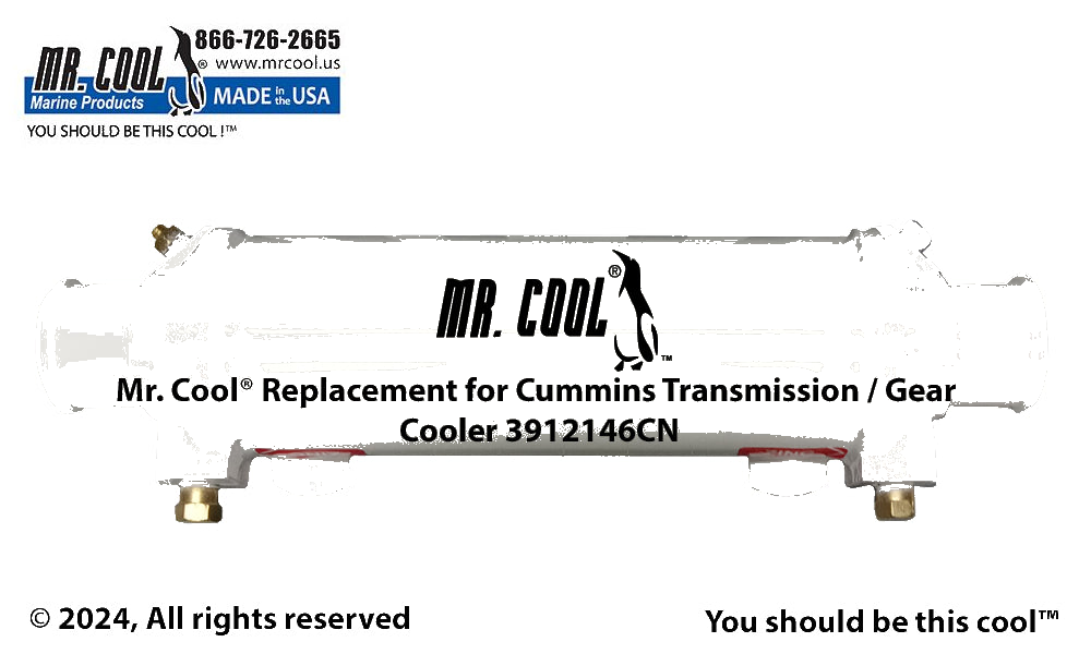 Cummins 3912146CN / CAT 113-1113 (ZF Transmission) Gear Oil Cooler 3" X 9" Replacement