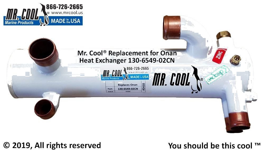 ONAN MDKBS MDKBF HEAT EXCHANGER 130-6549 & 130-5007 Replacement
