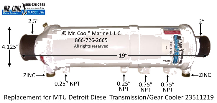 MTU Detroit Diesel Cooler 23511219 Replacement