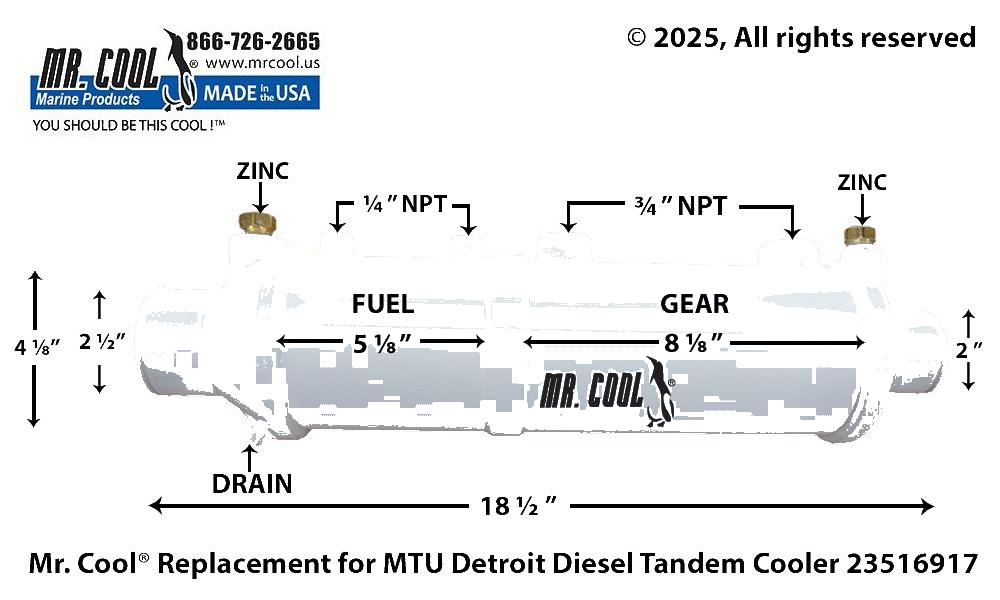 MTU Detroit Diesel Tandem Cooler 23516917 Mr Cool