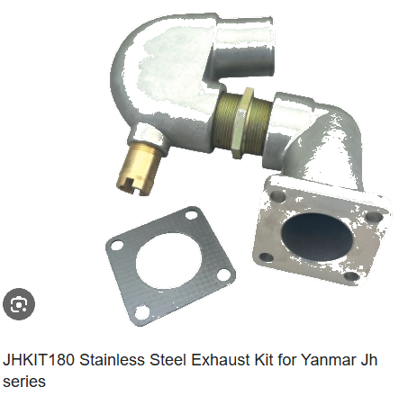JHKIT180 Exhaust Kit, Stainless Steel, Yanmar Jh series,  129198-13500 and 129170-13000