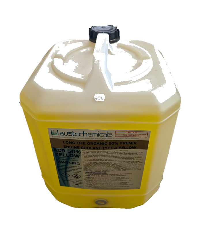 Yellow Marine Coolant AC9-50 VCS (Volvo Spec) PREMIX 20 Litre