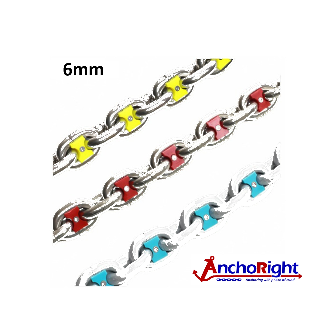 AnchoRight 6mm (1/4") / 6 Colours Chain Marking Set 35106
