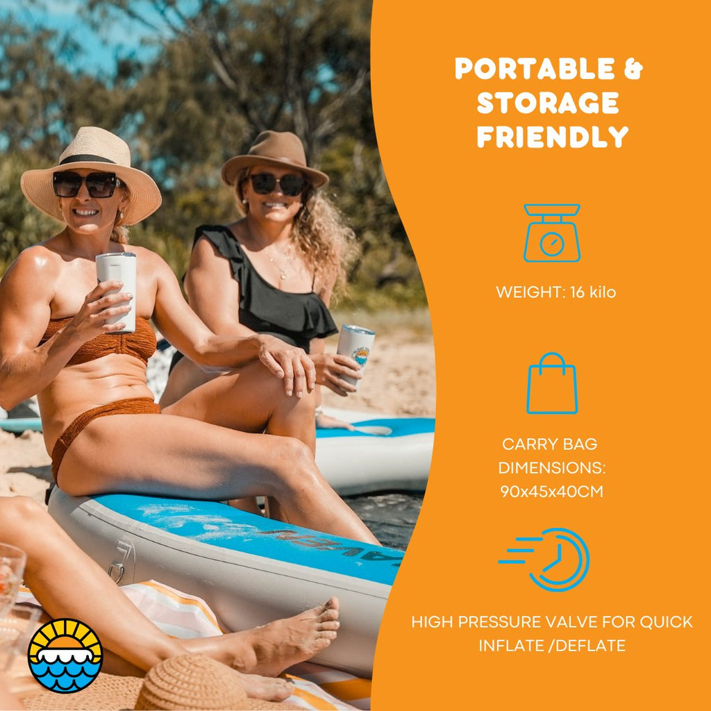 Float Haven 3M Sea Pool - Large Round Inflatable Floating Island & Water Hammock
