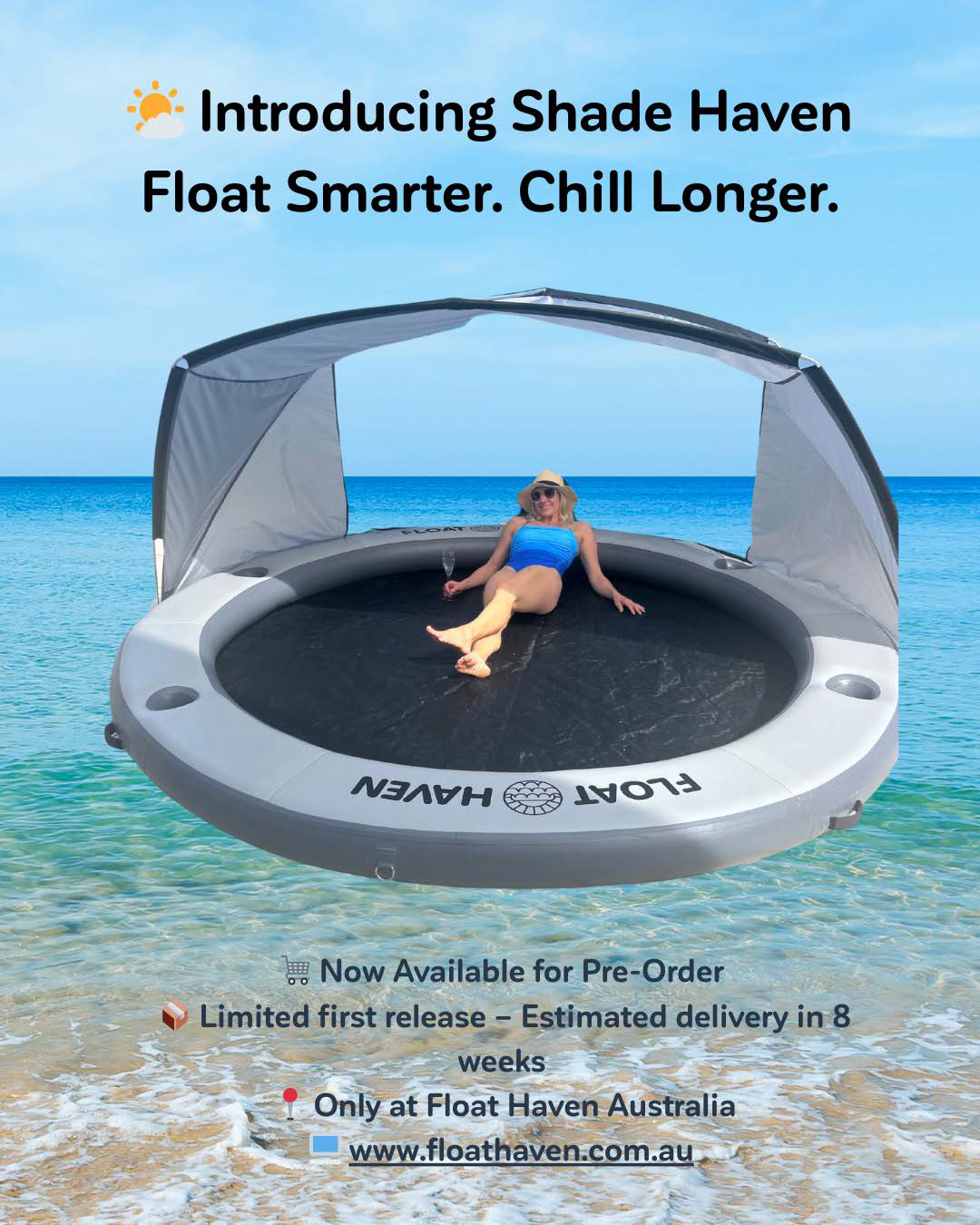 Float Haven Shade Haven - Portable Shade Canopy for Floating Island